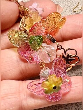 Multicolor Floral Crystal Drop purse bling/keychain - Women Jewelry